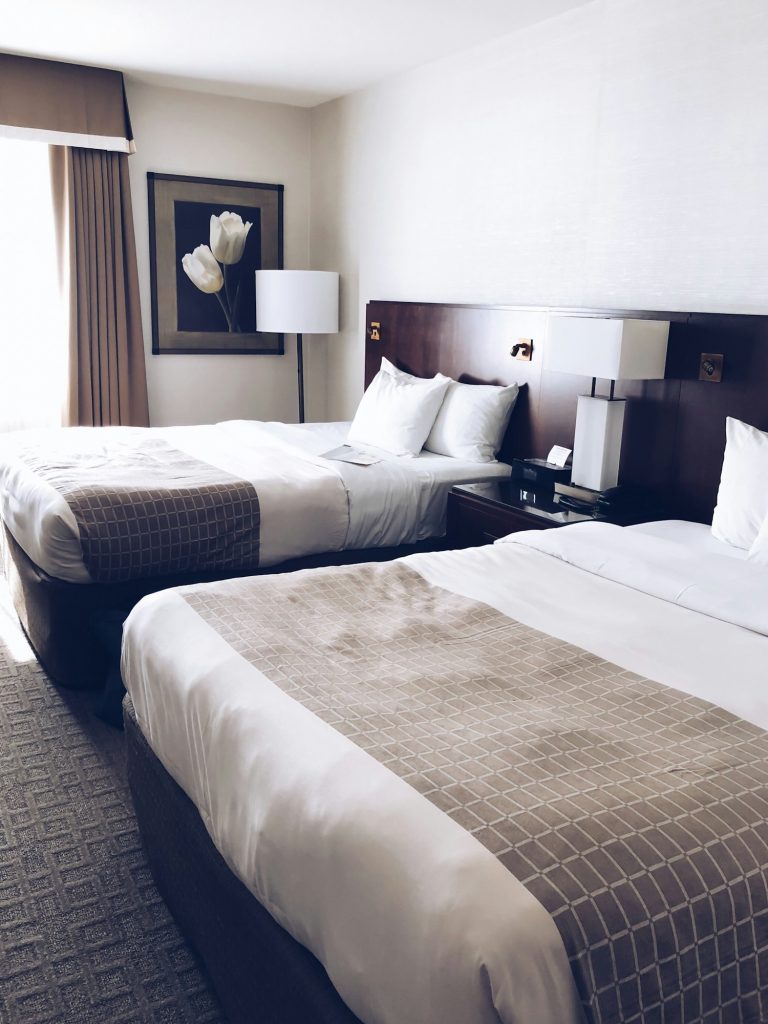 Hotel room with two queen beds