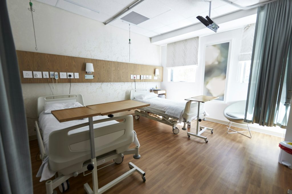 Beds In Empty Hospital Ward